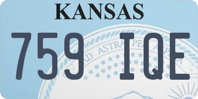 KS license plate 759IQE