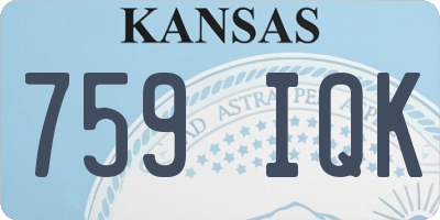 KS license plate 759IQK
