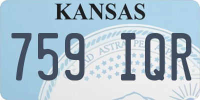 KS license plate 759IQR