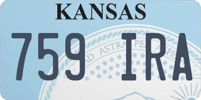 KS license plate 759IRA