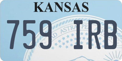 KS license plate 759IRB