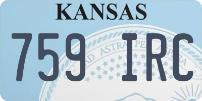 KS license plate 759IRC