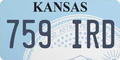 KS license plate 759IRD