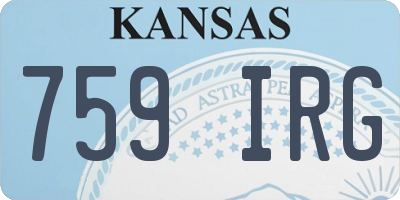 KS license plate 759IRG