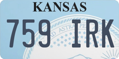 KS license plate 759IRK