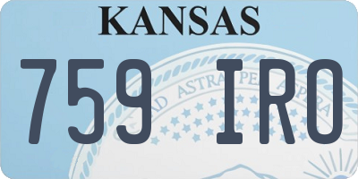 KS license plate 759IRO