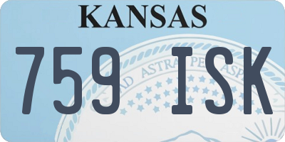 KS license plate 759ISK