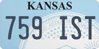 KS license plate 759IST