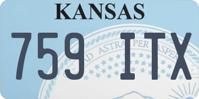 KS license plate 759ITX