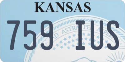 KS license plate 759IUS