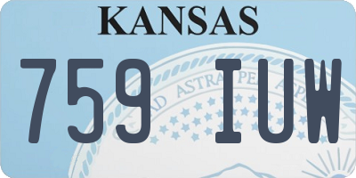 KS license plate 759IUW
