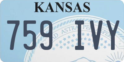 KS license plate 759IVY
