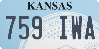 KS license plate 759IWA