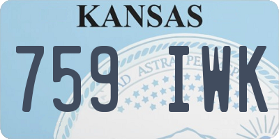 KS license plate 759IWK