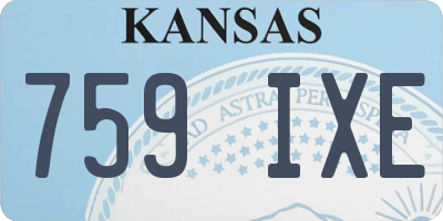 KS license plate 759IXE