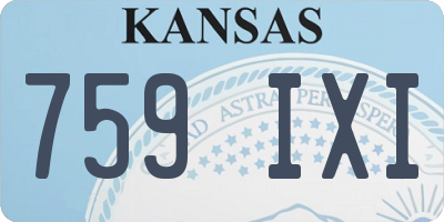 KS license plate 759IXI