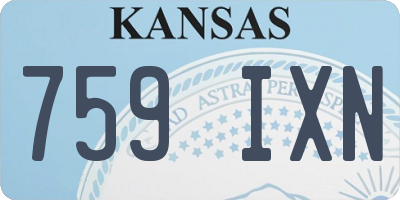 KS license plate 759IXN