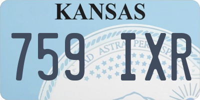KS license plate 759IXR