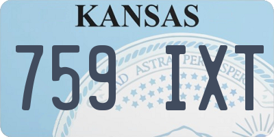 KS license plate 759IXT
