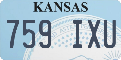 KS license plate 759IXU