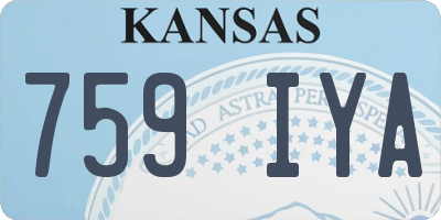 KS license plate 759IYA