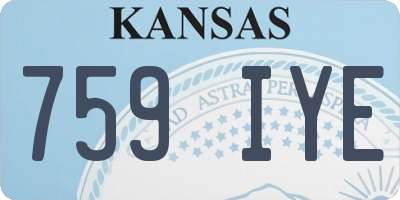 KS license plate 759IYE