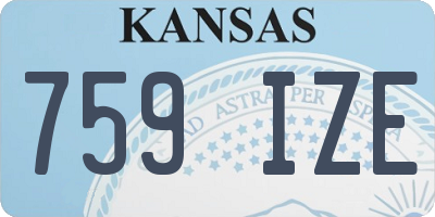 KS license plate 759IZE