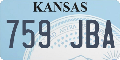 KS license plate 759JBA