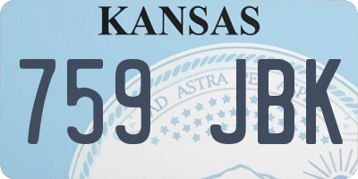 KS license plate 759JBK