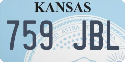 KS license plate 759JBL