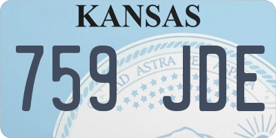 KS license plate 759JDE