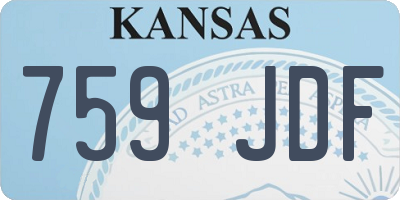 KS license plate 759JDF