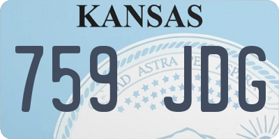 KS license plate 759JDG