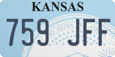 KS license plate 759JFF