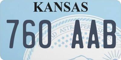 KS license plate 760AAB