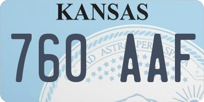 KS license plate 760AAF