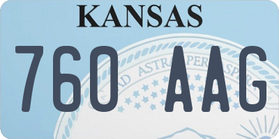 KS license plate 760AAG