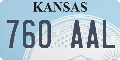 KS license plate 760AAL