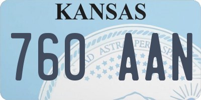 KS license plate 760AAN