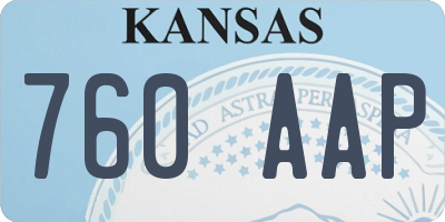 KS license plate 760AAP