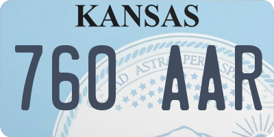 KS license plate 760AAR