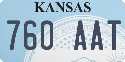 KS license plate 760AAT