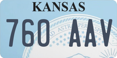 KS license plate 760AAV