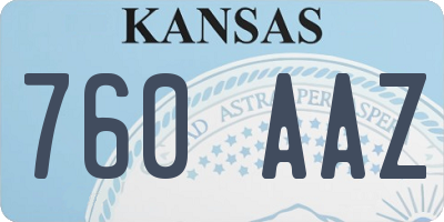 KS license plate 760AAZ