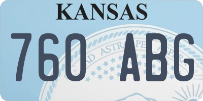 KS license plate 760ABG