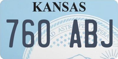 KS license plate 760ABJ