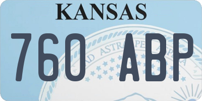 KS license plate 760ABP