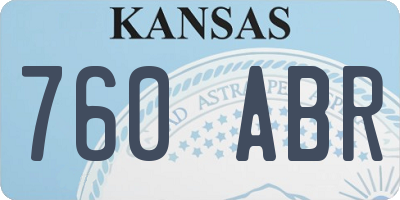 KS license plate 760ABR