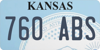 KS license plate 760ABS