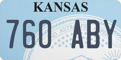 KS license plate 760ABY